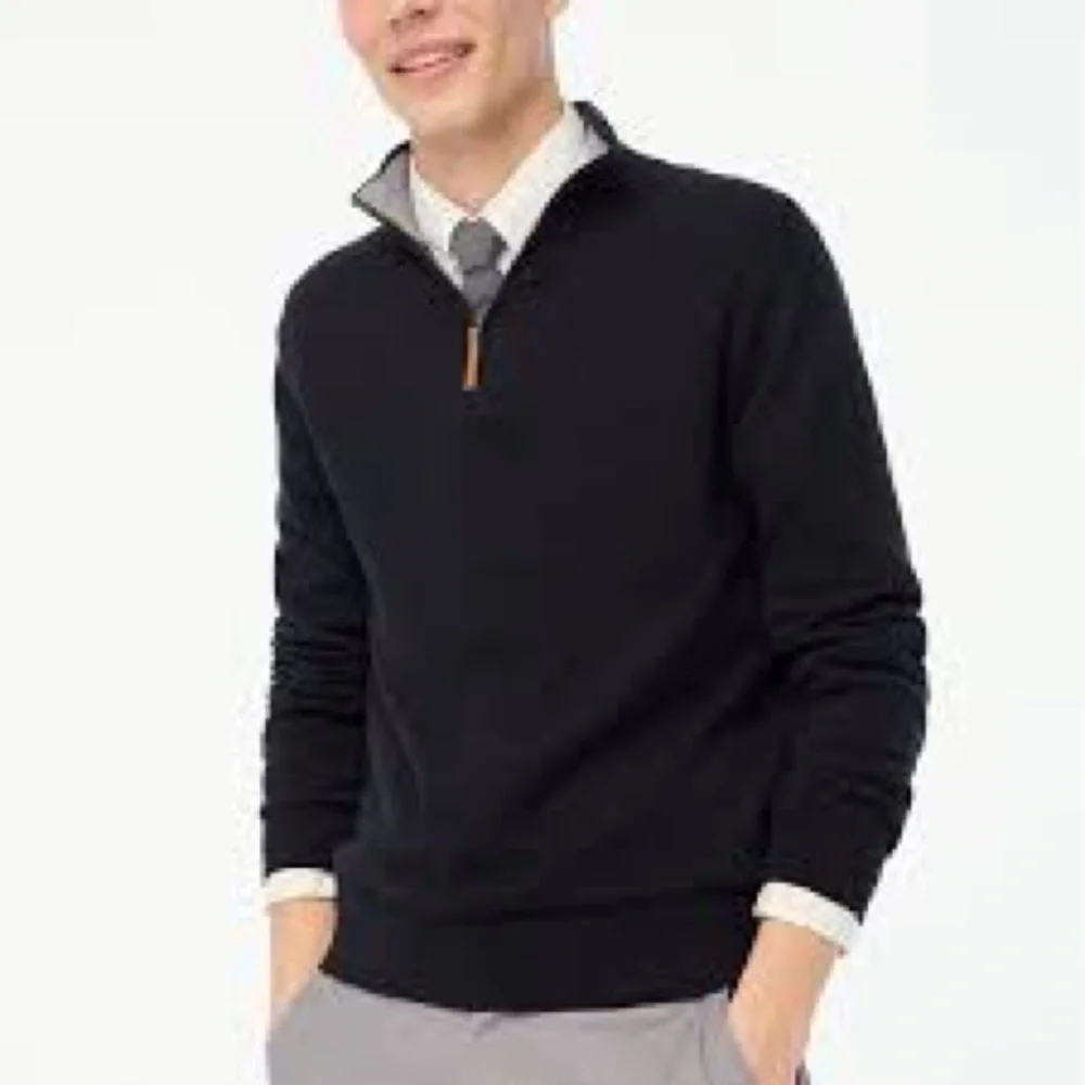 J. Crew Men's Black Zip-Up Sweater